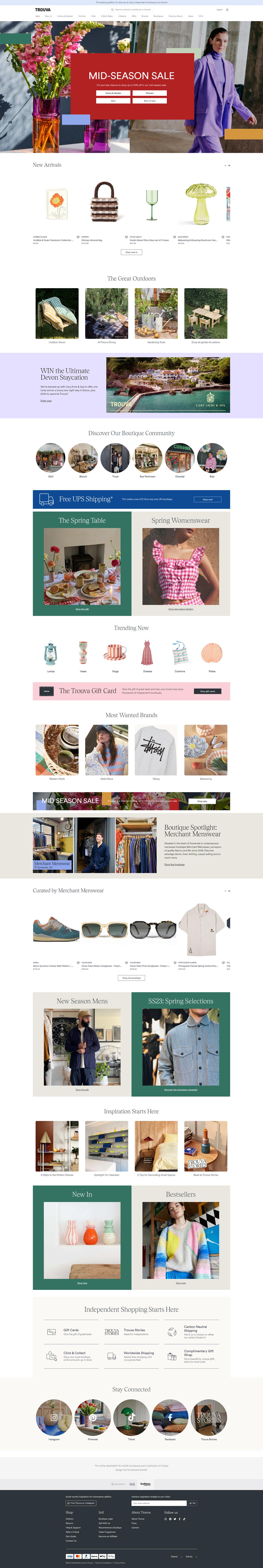 eCommerce website: Trouva