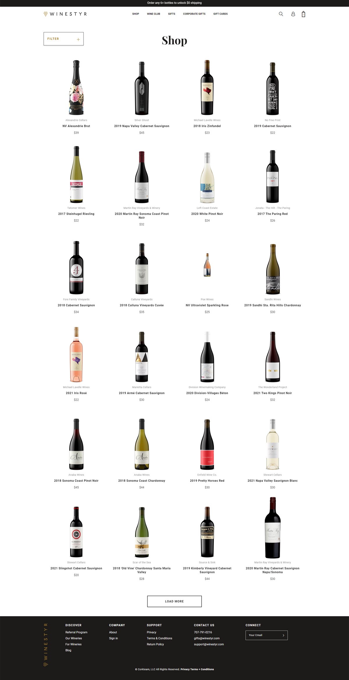 eCommerce website: Winestyr
