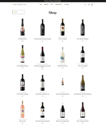 eCommerce website: Winestyr