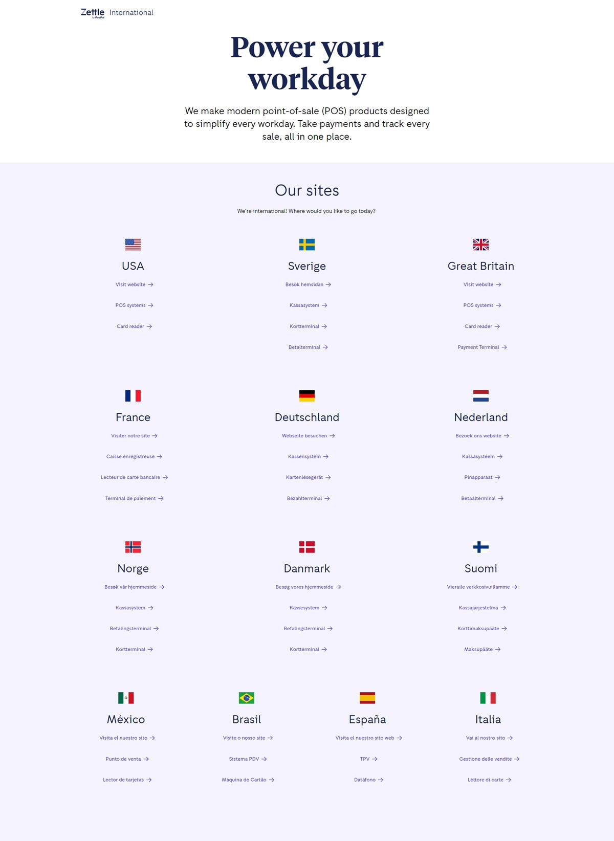 eCommerce website: iZettle