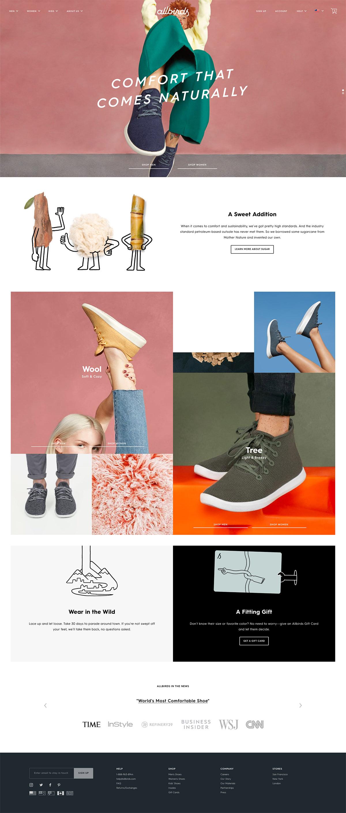 eCommerce website: Allbirds