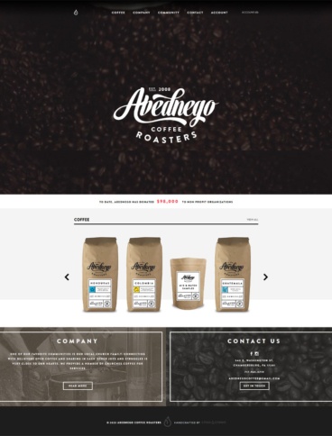 eCommerce website: Abednego Coffee