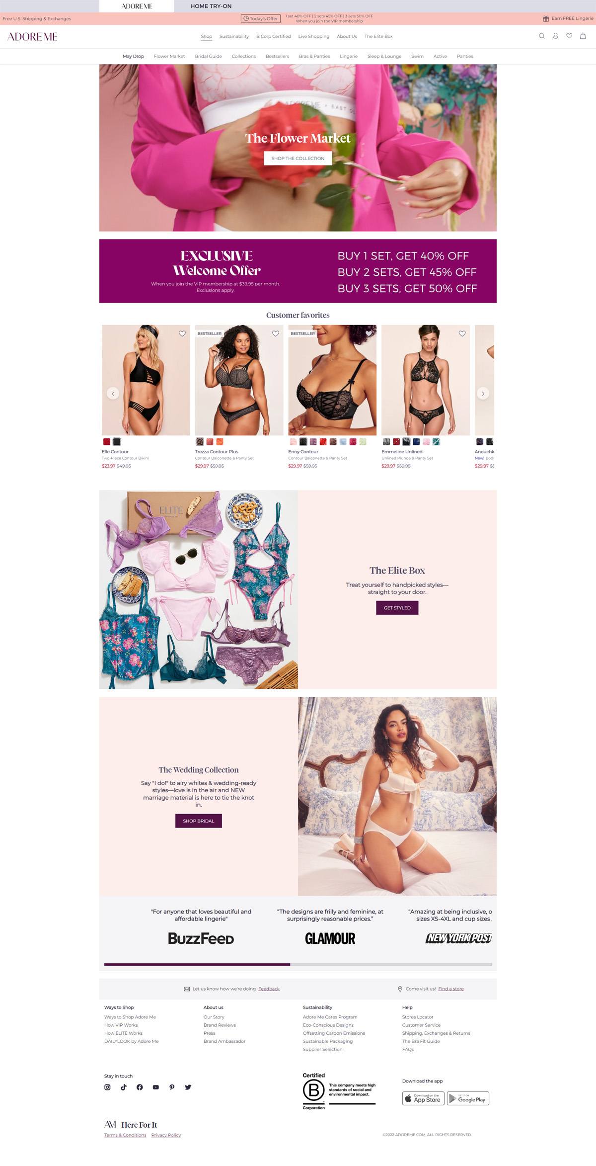 eCommerce website: Adore Me