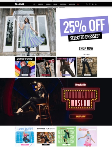 eCommerce website: Black Milk Clothing