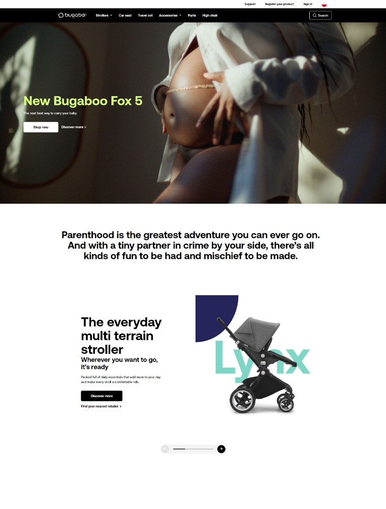 eCommerce website: Bugaboo