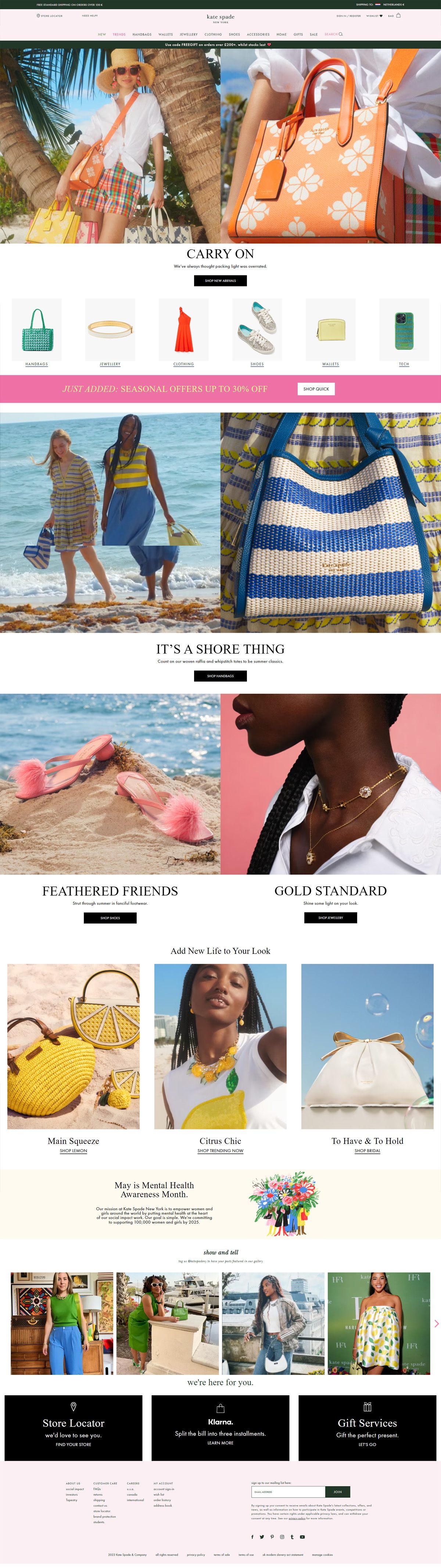 eCommerce website: Kate Spade