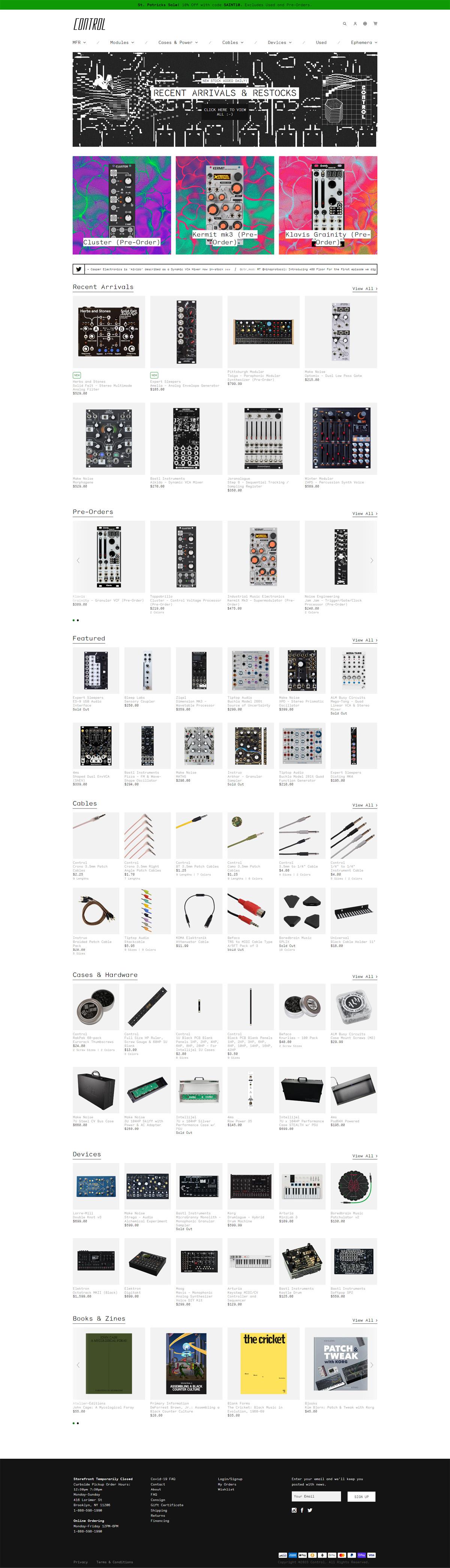 eCommerce website: CONTROL