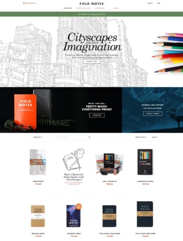 eCommerce website: Field Notes
