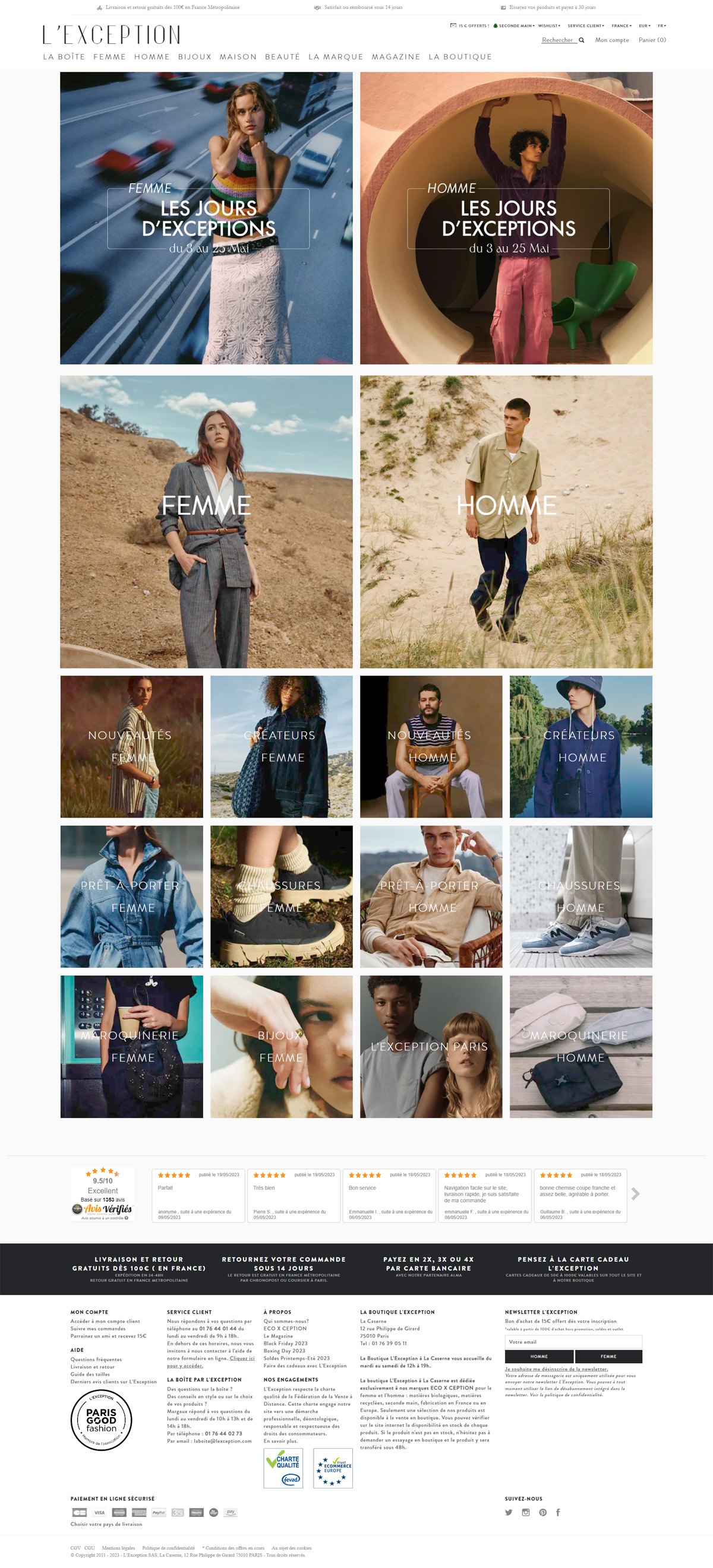 eCommerce website: L’Exception
