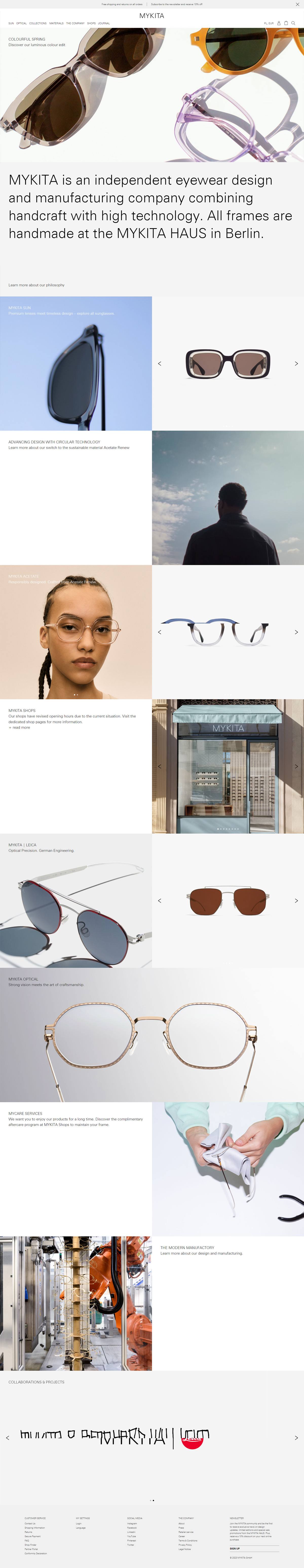 eCommerce website: MYKITA