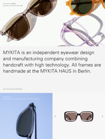 eCommerce website: MYKITA