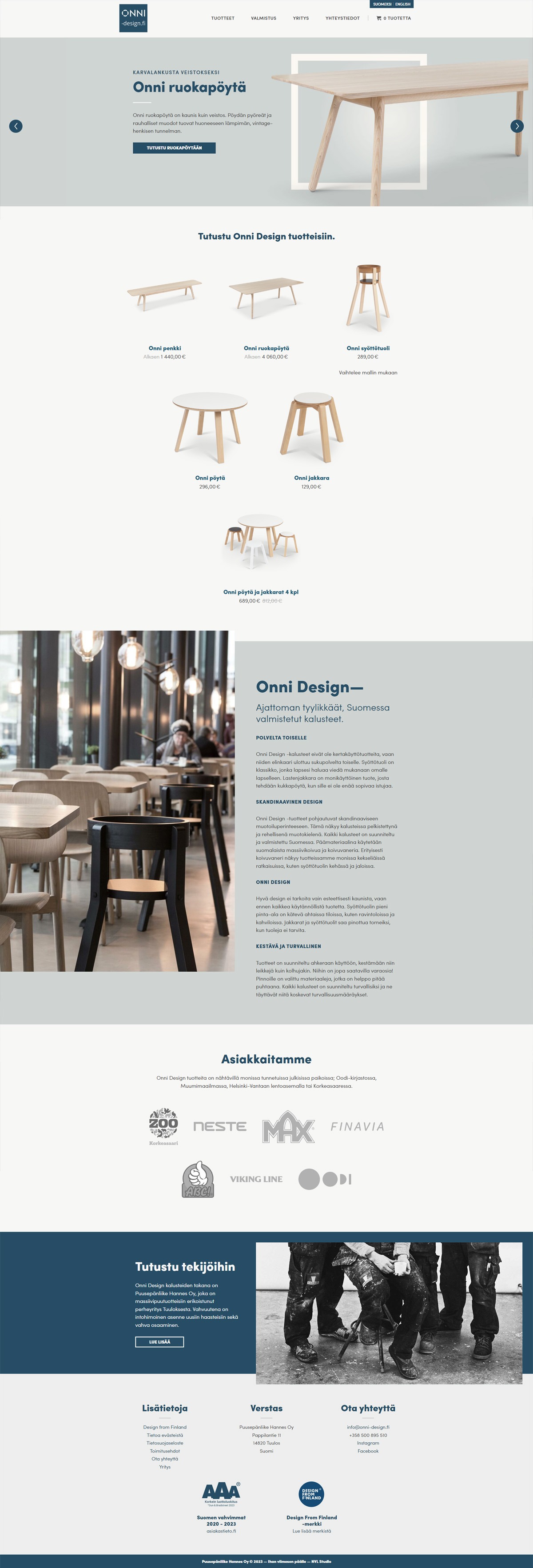 eCommerce website: Puusepänliike Hannes