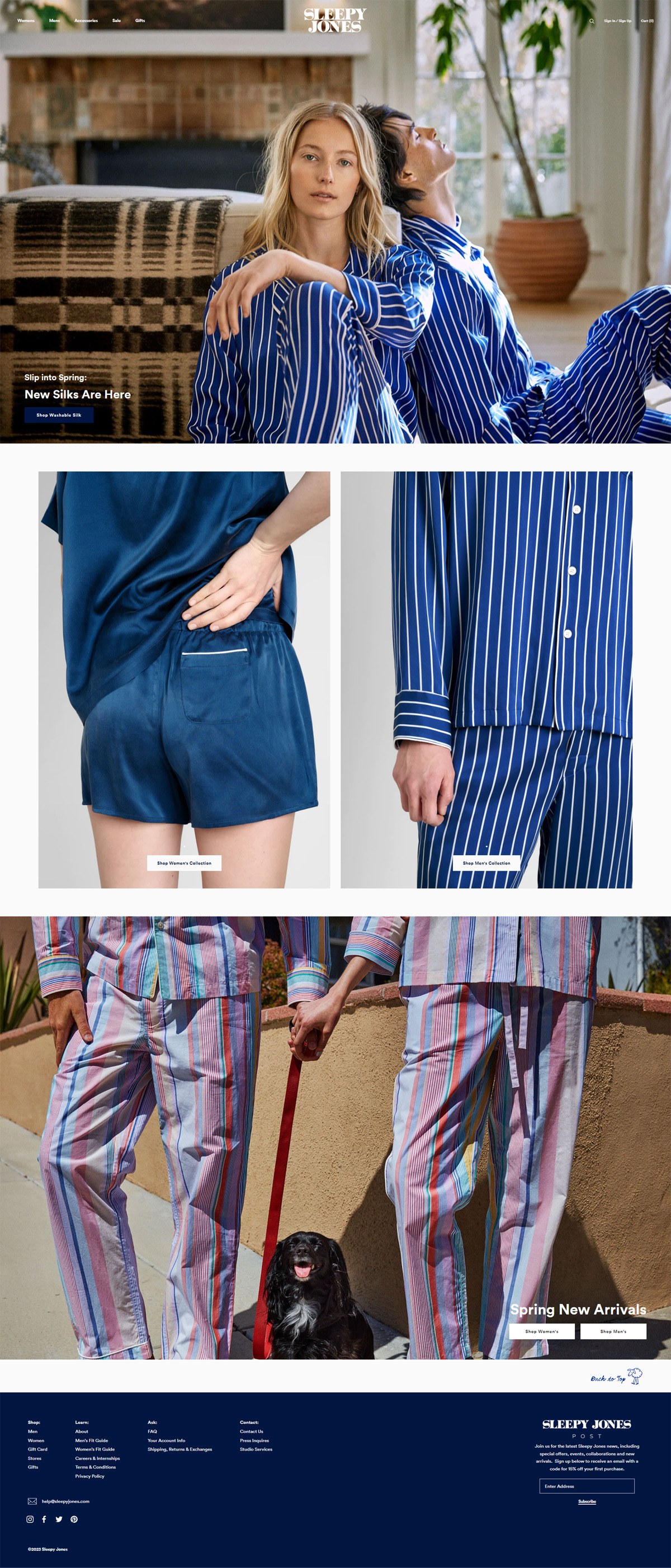 eCommerce website: Sleepy Jones