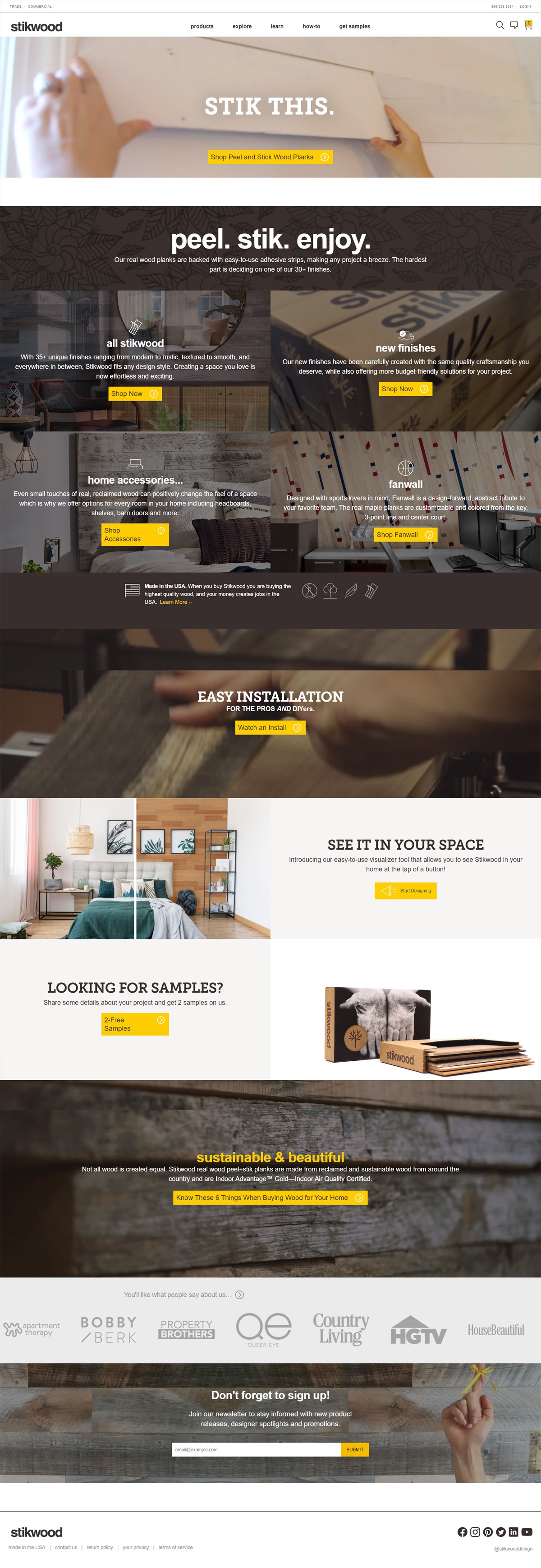 eCommerce website: Stickwood