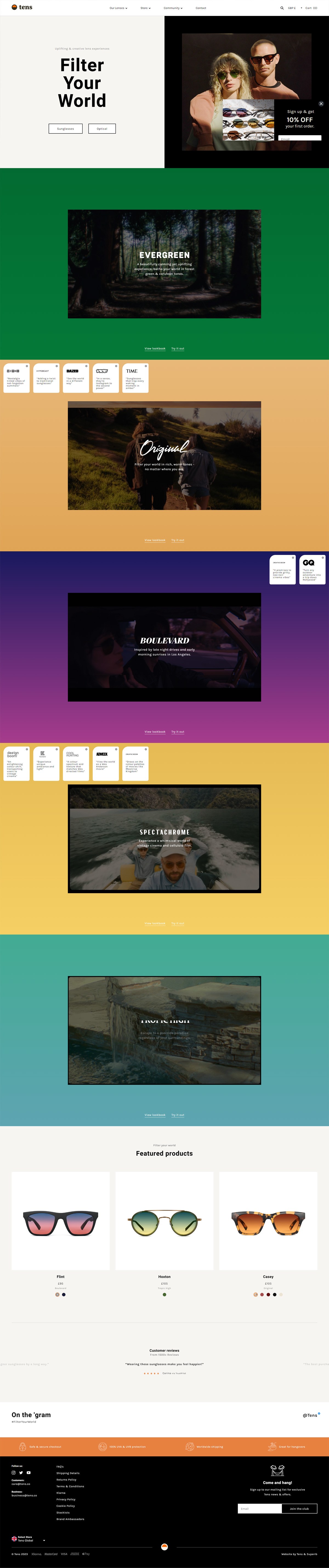 eCommerce website: Tens