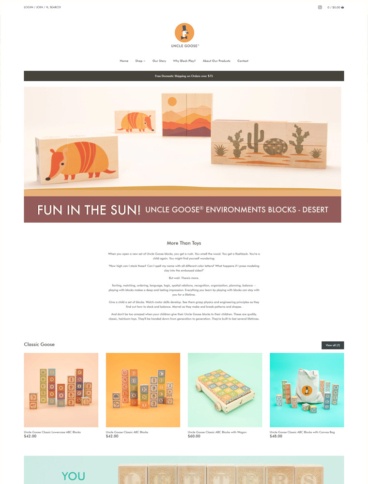 eCommerce website: Uncle Goose