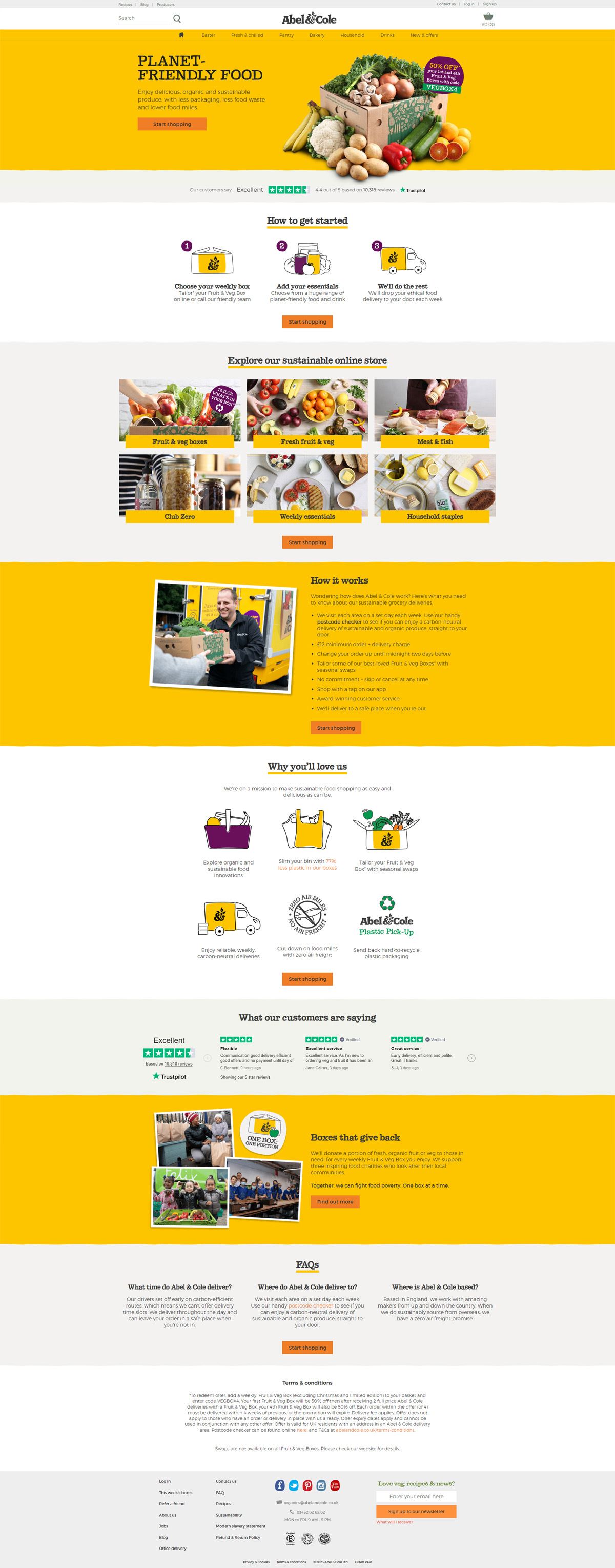 eCommerce website: Abel & Cole