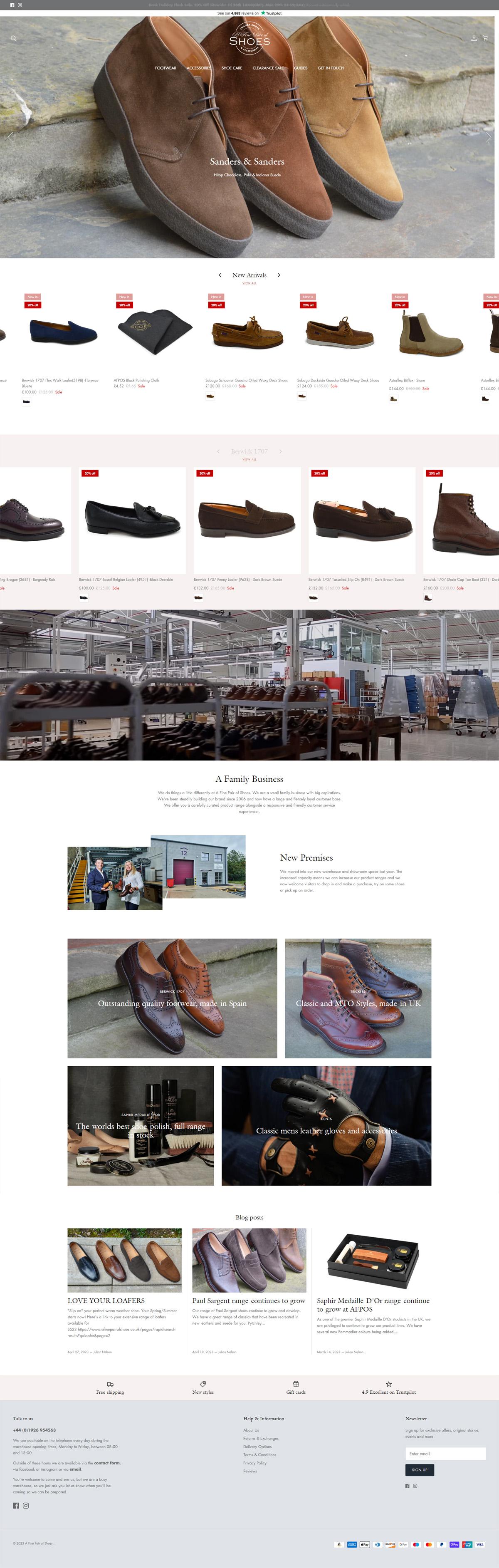 eCommerce website: A Fine Pair of Shoes