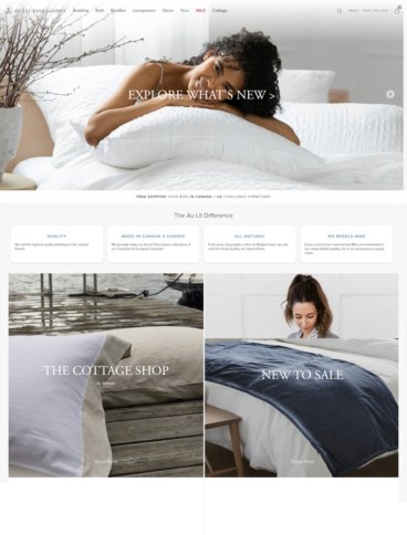 eCommerce website: Au Lit Fine Linens