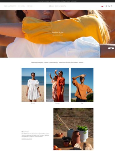 eCommerce website: Beaumont Organic
