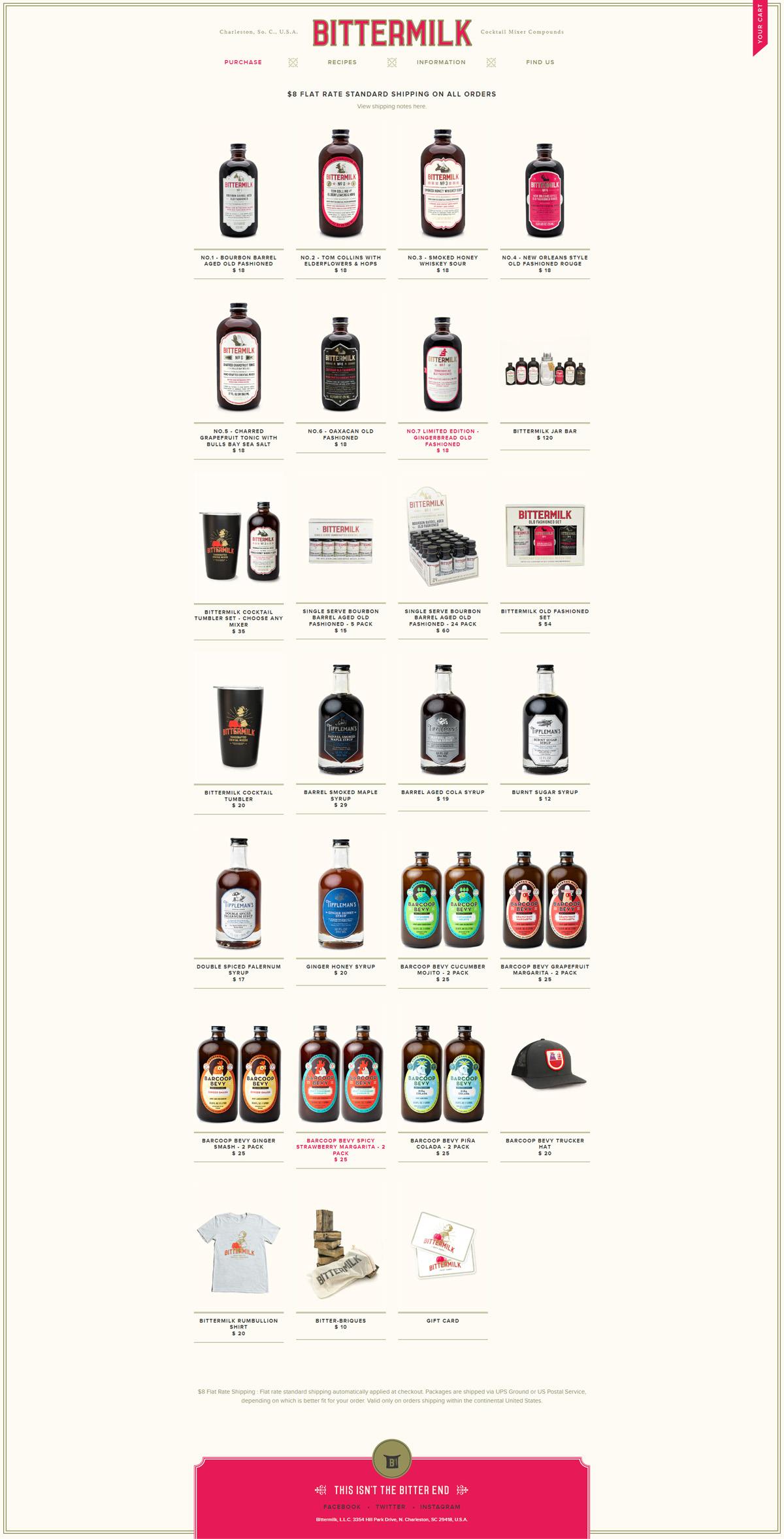 eCommerce website: Bittermilk