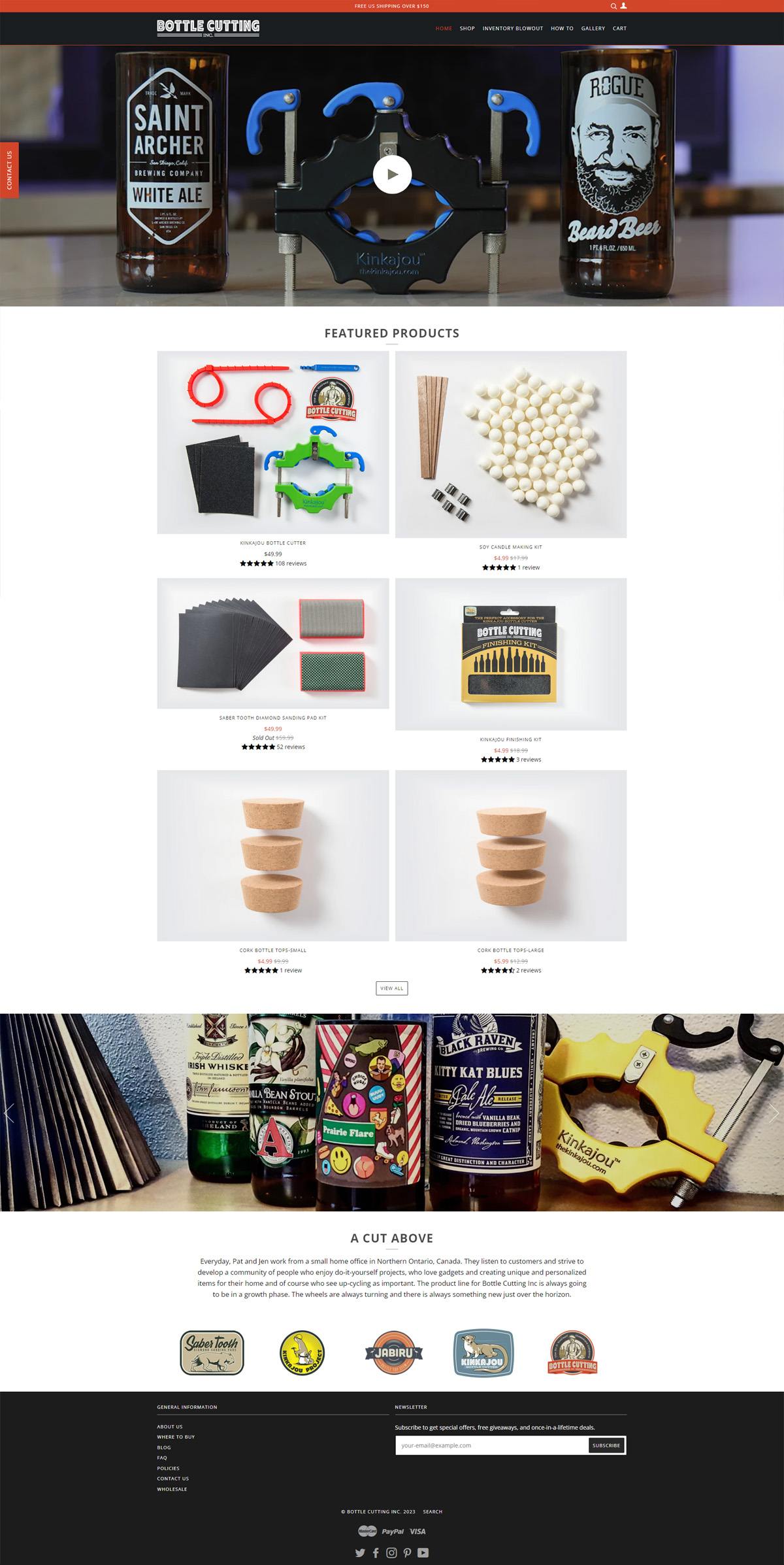 eCommerce website: Bottle Cutting Inc