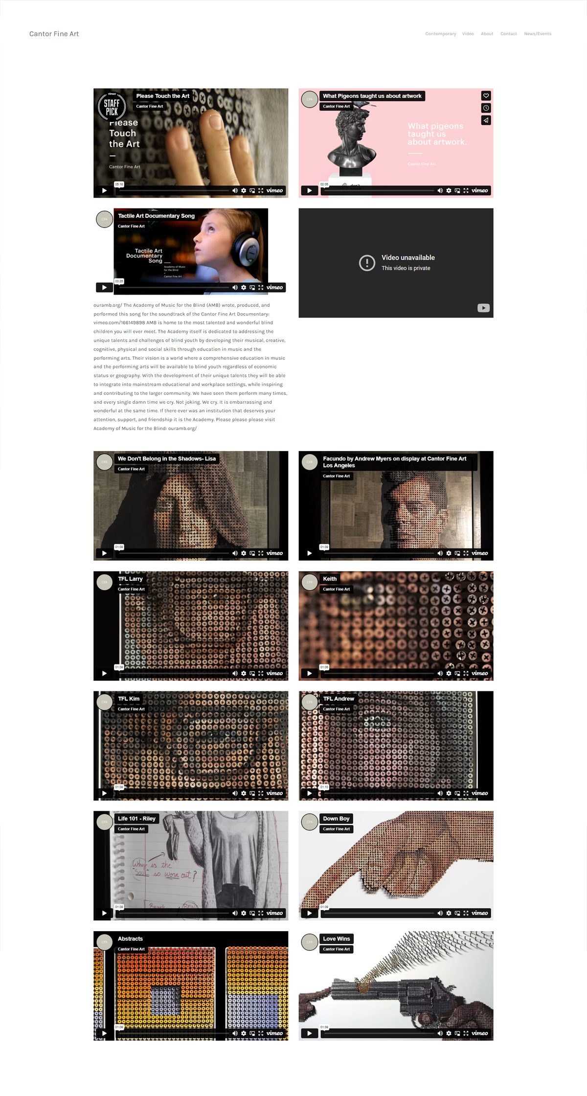 eCommerce website: Cantor Fine Art