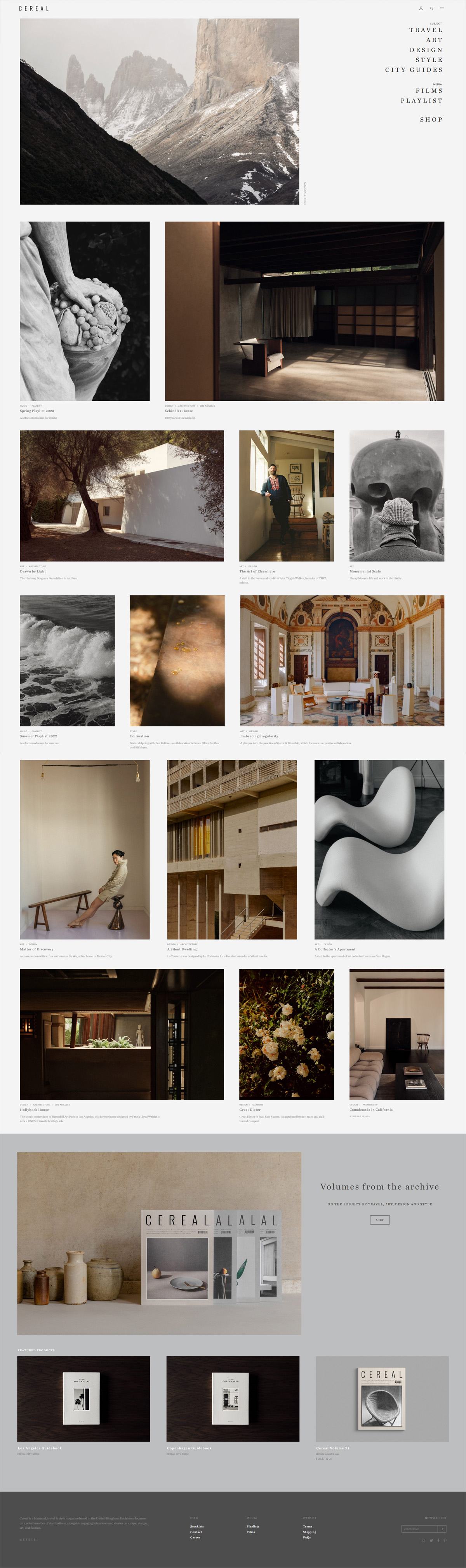 eCommerce website: Cereal