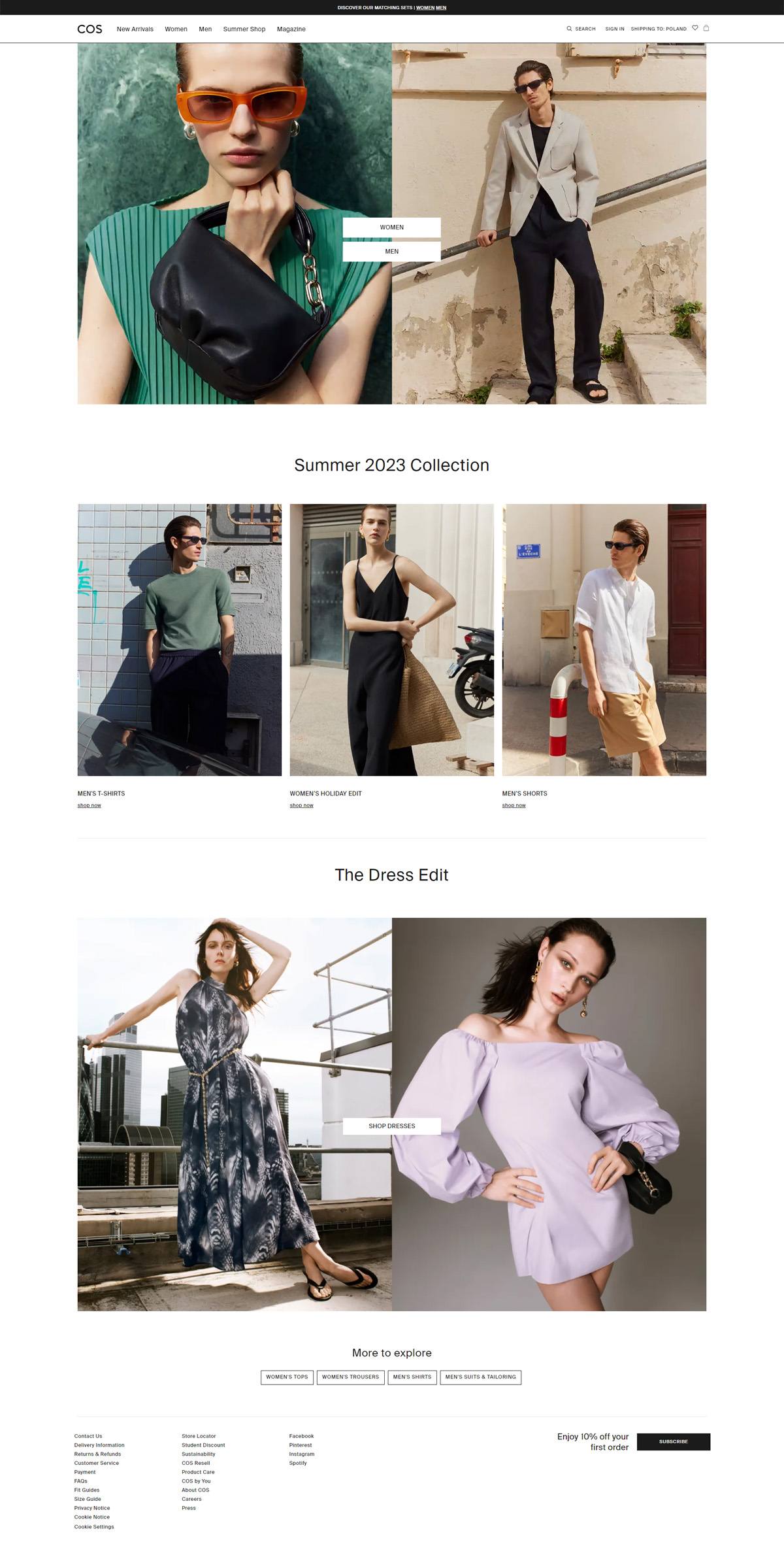 eCommerce website: COS
