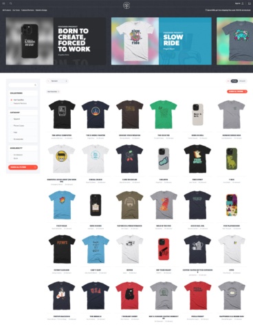 eCommerce website: Cotton Bureau