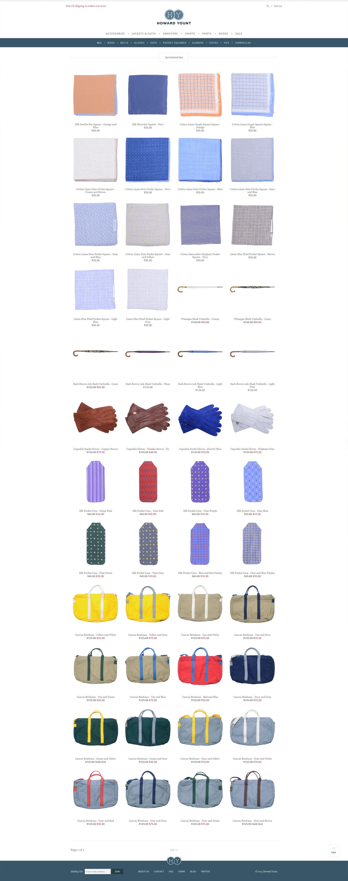 eCommerce website: Howard Yount