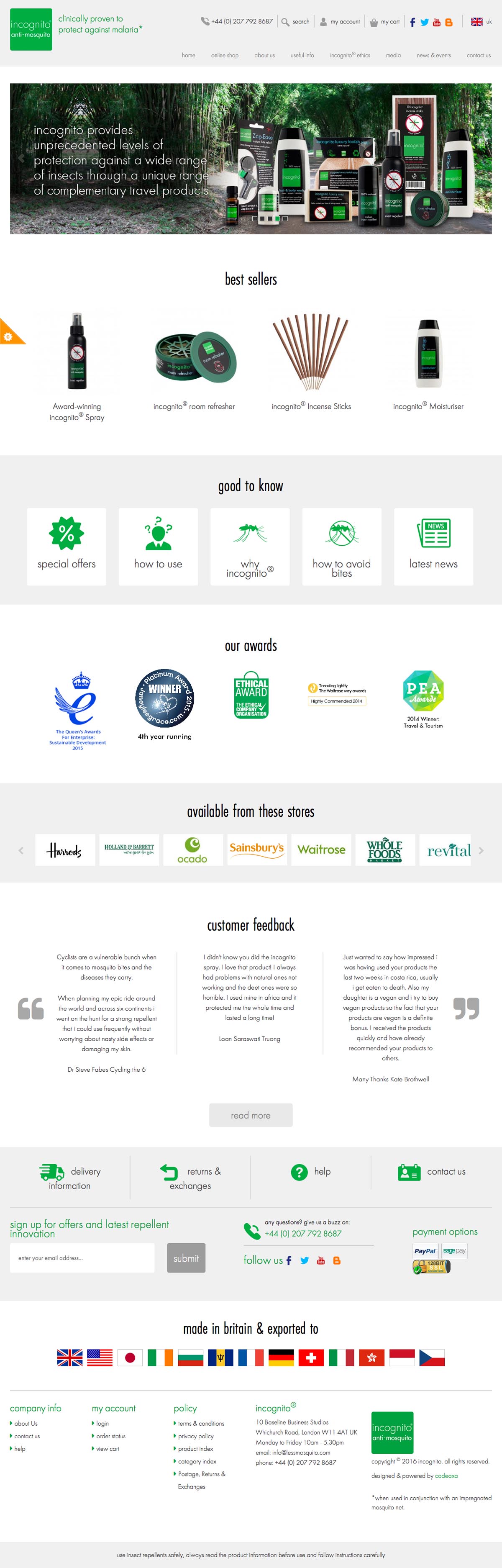 eCommerce website: Incognito UK