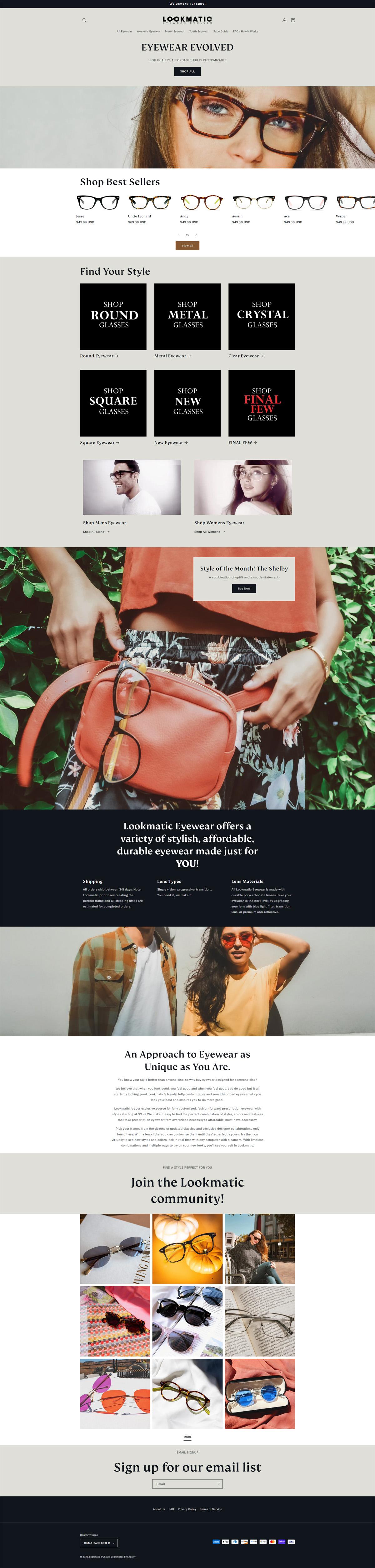 eCommerce website: Lookmatic