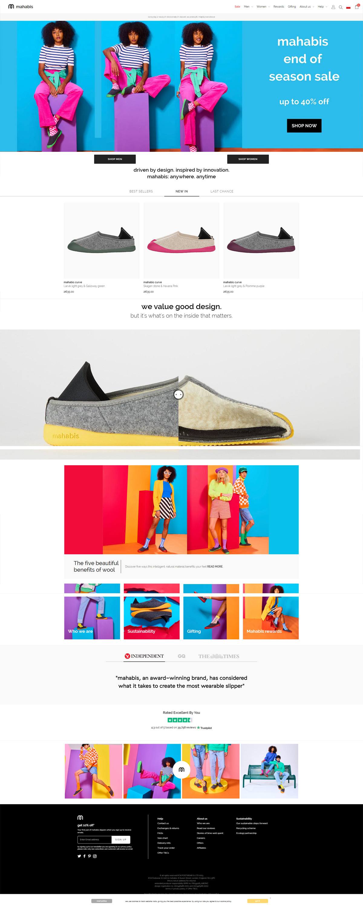 eCommerce website: Mahabis