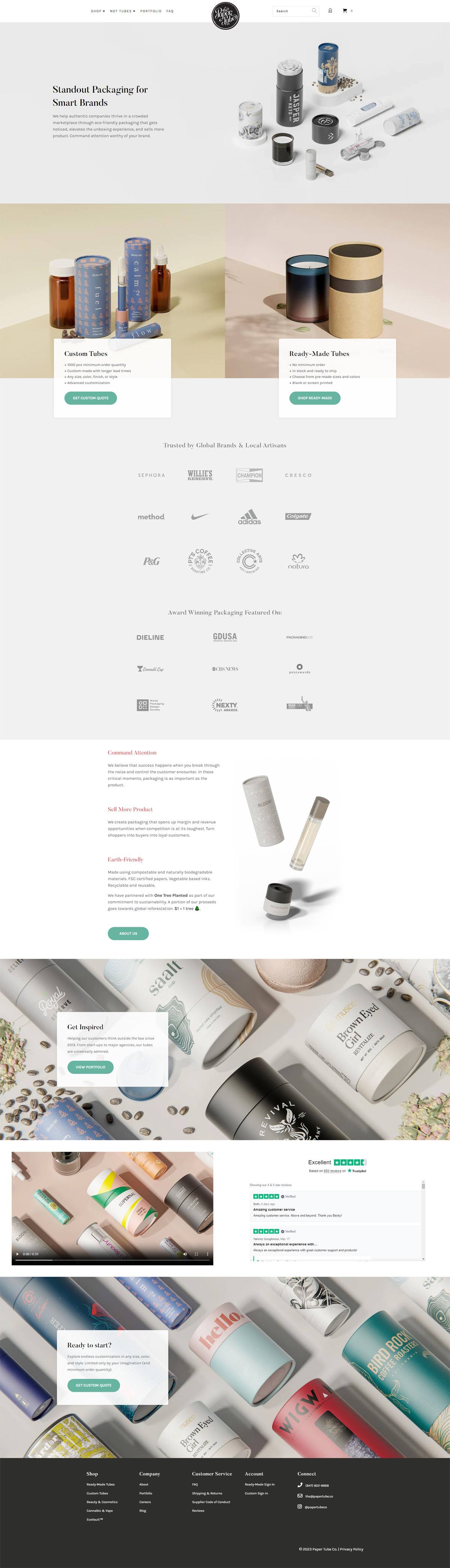 eCommerce website: Paper Tube