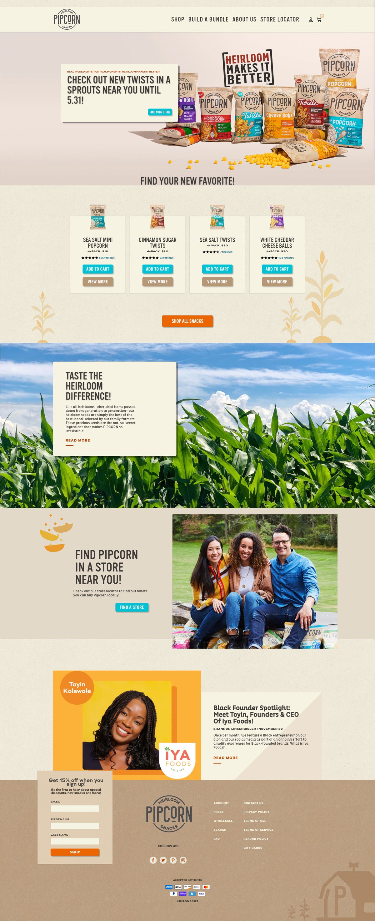 eCommerce website: Pipcorn