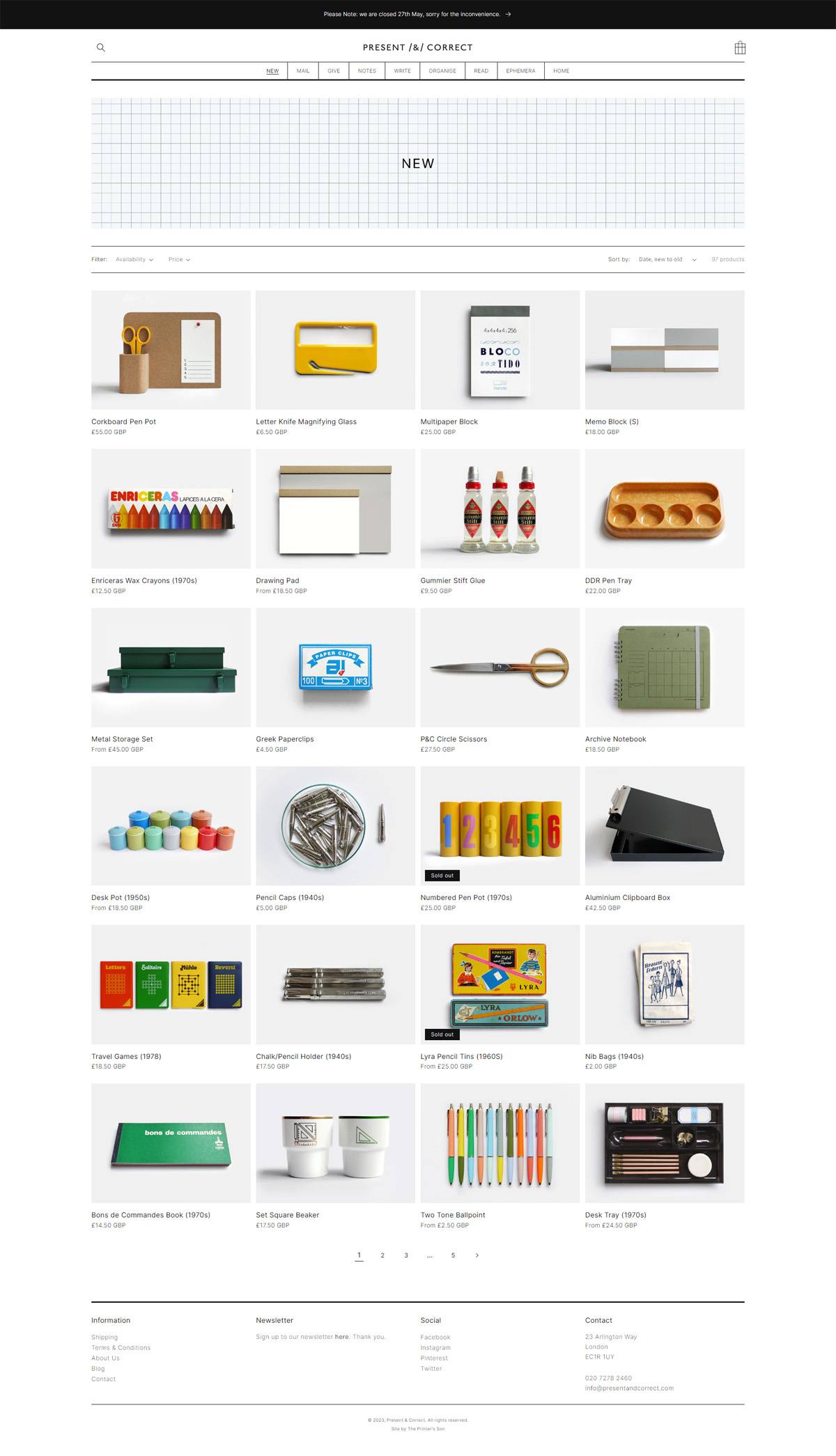 eCommerce website: Present & Correct