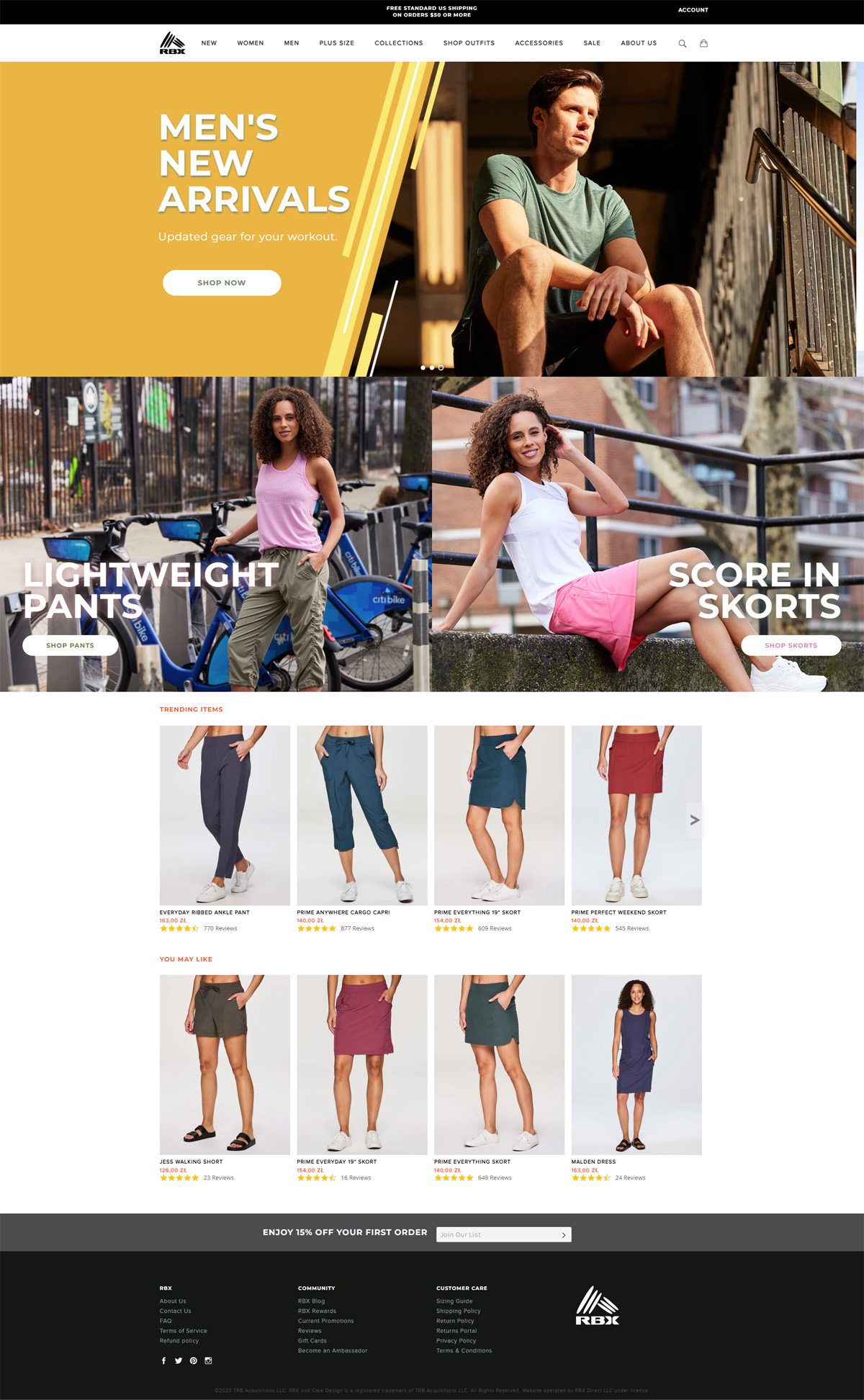 eCommerce website: RBX Active