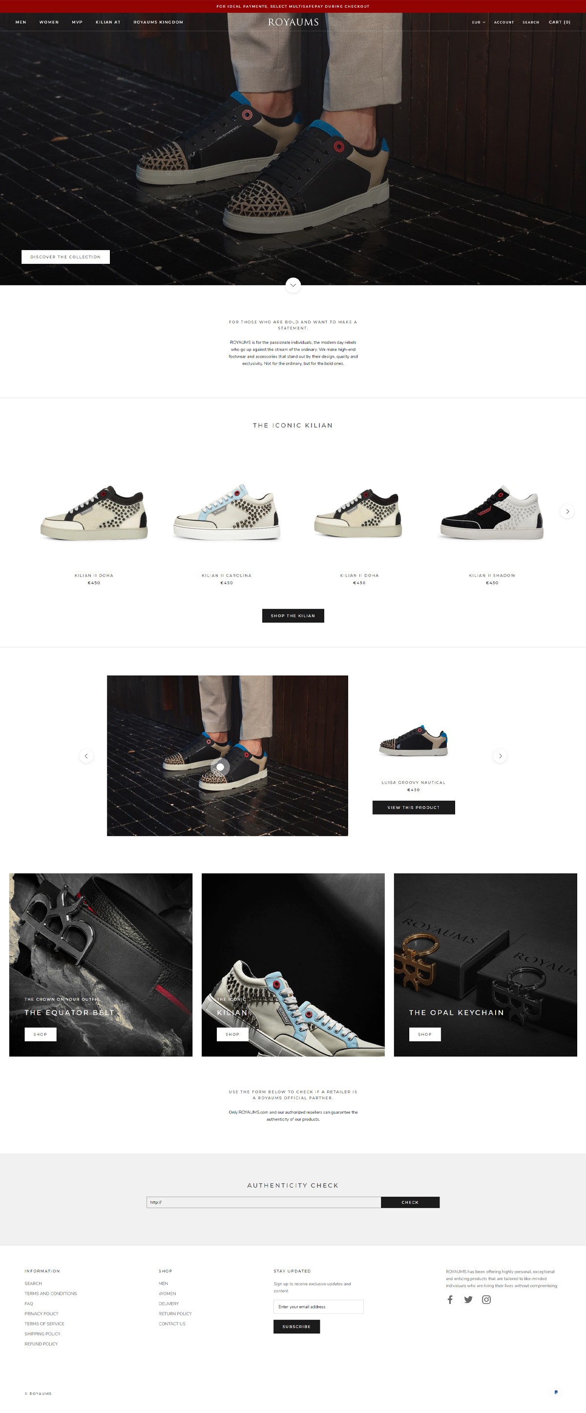 eCommerce website: Royaums