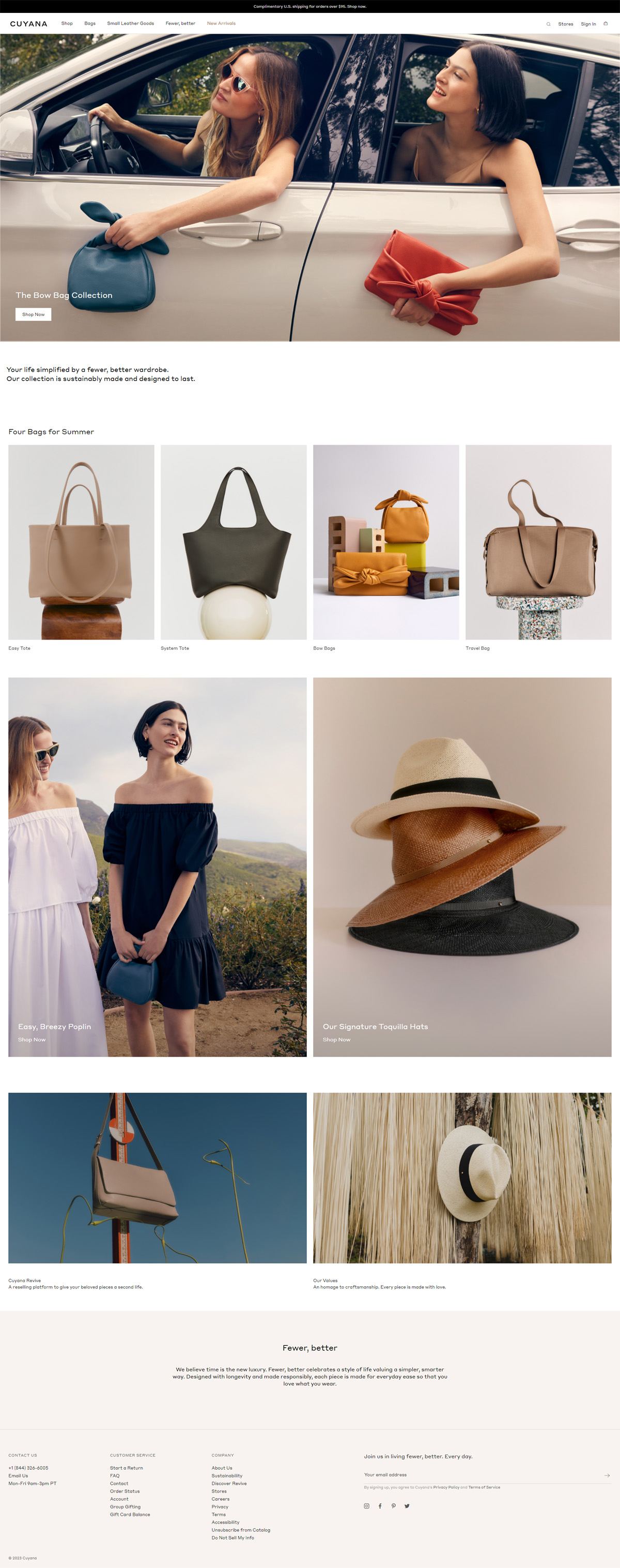 eCommerce website: Cuyana