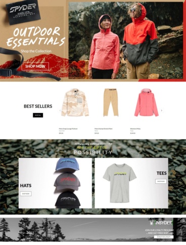 eCommerce website: Spyder Active Sports