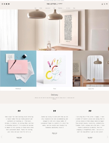 eCommerce website: The Letter J Supply