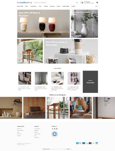 eCommerce website: The Modern Shop