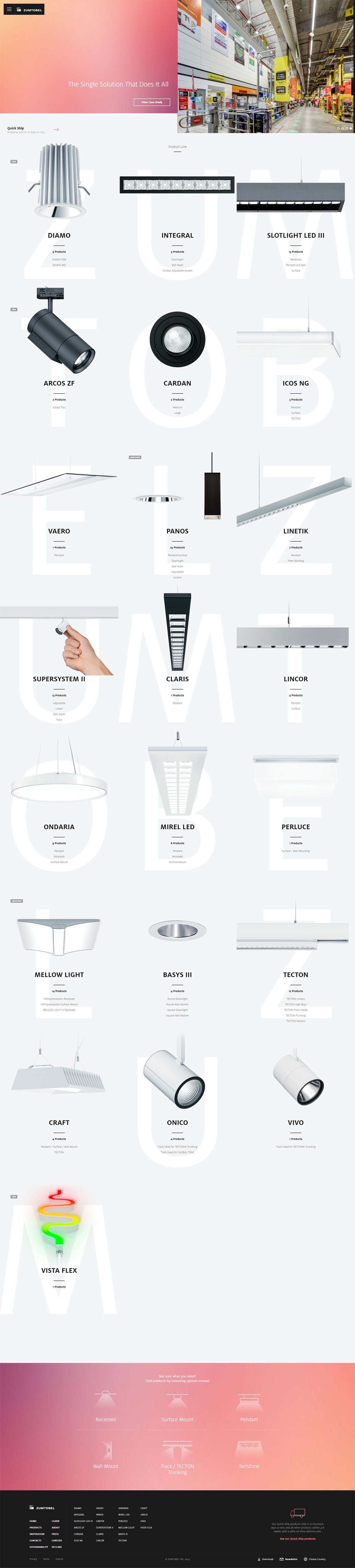 eCommerce website: Zumtobel Group