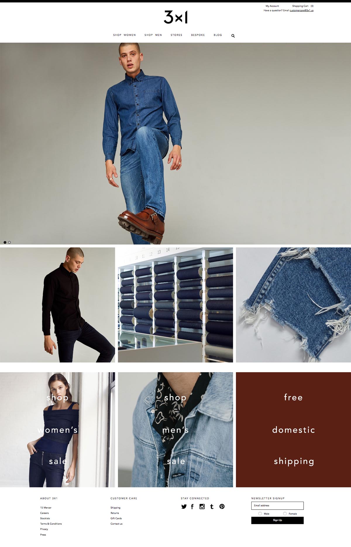 eCommerce website: 3×1