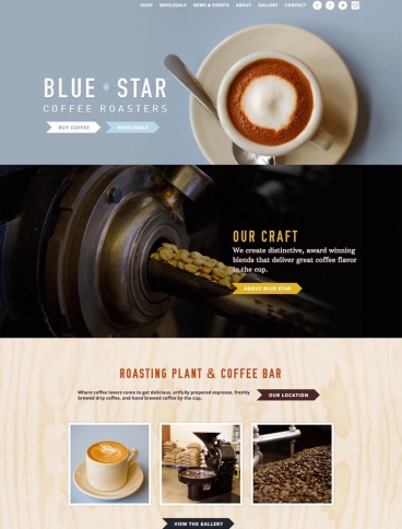 eCommerce website: Blue Star Coffee