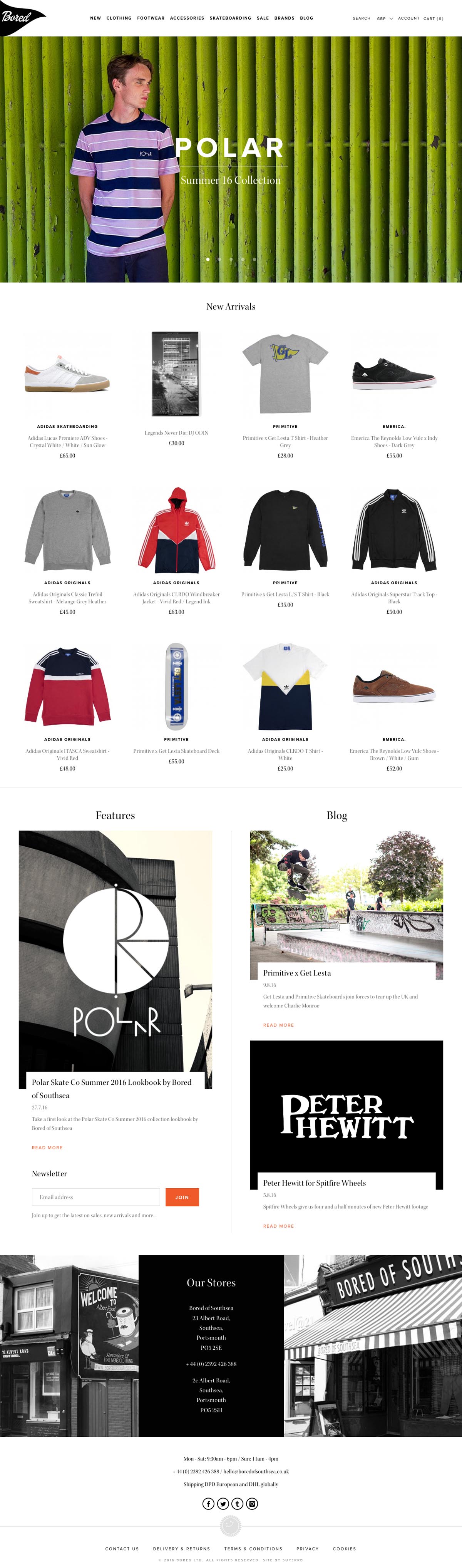 eCommerce website: Bored of Southsea