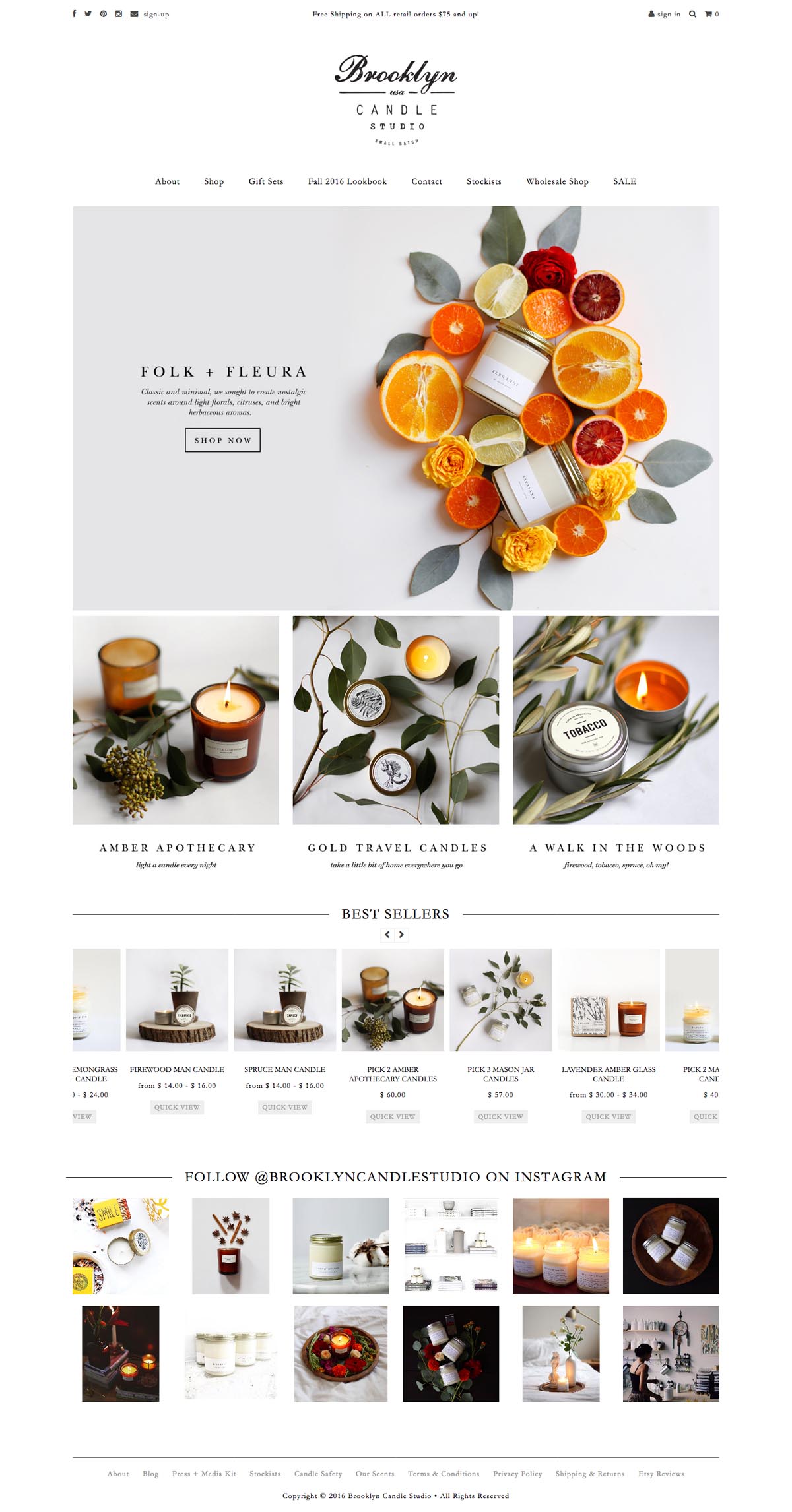 eCommerce website: Brooklyn Candle Studio