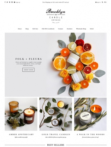 eCommerce website: Brooklyn Candle Studio