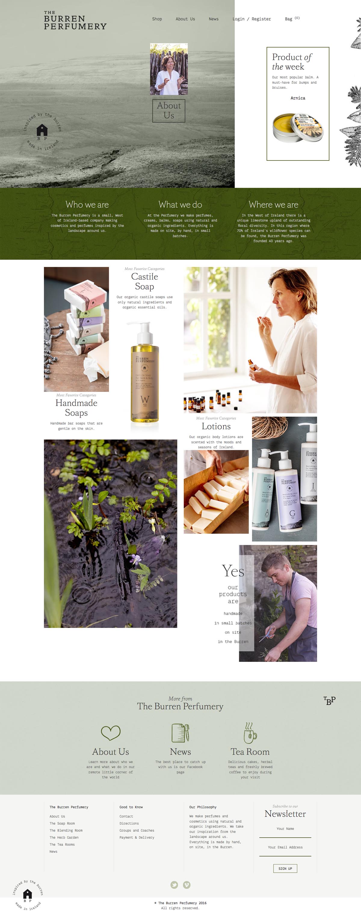 eCommerce website: Burren Perfumery